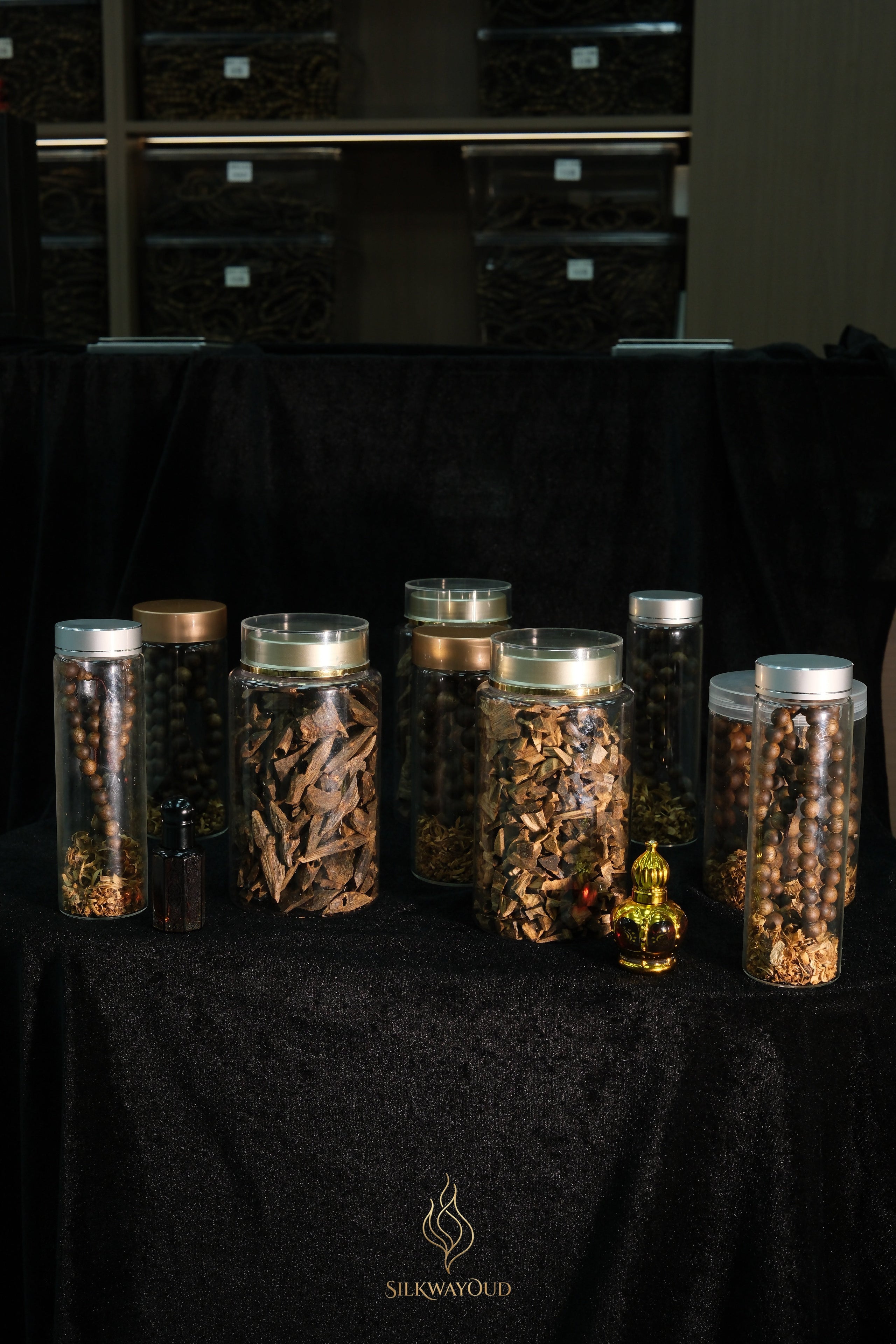 Agarwood on incense burner with smoke for ancient agarwood story
