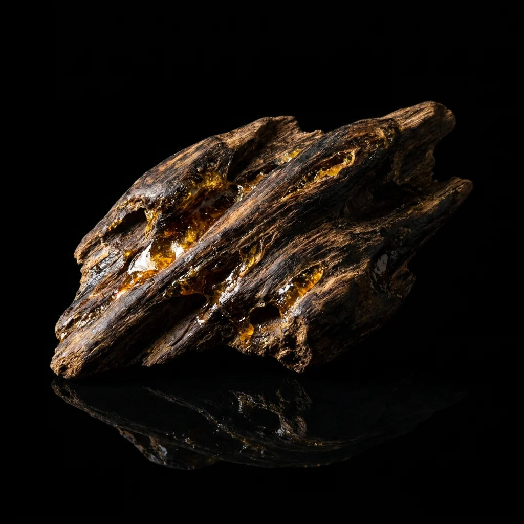 Imperial Vietnamese Agarwood Chips - black background luxury product photo